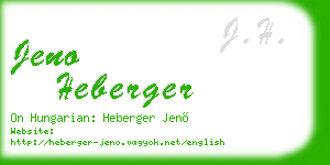 jeno heberger business card